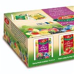 Selectie cu ceai de fructe si ceai verde Aromafruct, 120 plicuri, Fares