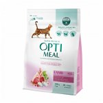 Hrana uscata completa pentru pisici OPTIMEAL Sensitive Digestion, Adult, miel, 200 g