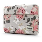 Husa Upzz Tech Canvaslife Sleeve Compatibila Cu Laptop / Macbook 15-16 Inch White Rose