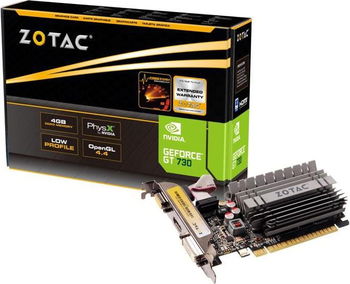 Placa video Zotac nVidia GeForce GT 730 Zone Edition 4GB, GDDR3, 64bit, Low Profile Bracket