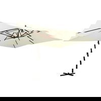 Umbrela consola de gradina stalp din lemn vidaXL, nisipiu, 400x300 cm 318429