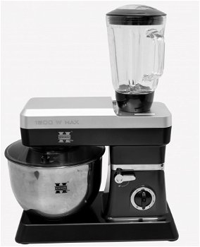 Herzberg HG-5065: Mixer cu suport 2 în 1 6,5 L și blender 1,7 - 1200 W negru, Herzberg Cooking