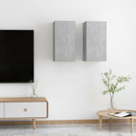 vidaXL Comode TV, 2 buc., gri beton, 30,5x30x60 cm, lemn prelucrat, vidaXL
