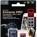 Card SanDisk Extreme PRO MicroSDXC 256 GB clasa 10 UHS-I/U3 A2 V30 (SDSQXCD-256G-GN6MA), SanDisk