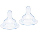 Set tetina de silicon cu flux rapid, 2 buc, BebeduE, Transparent