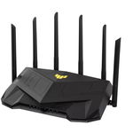 ASUS TUF Gaming AX6000 Dual Band WiFi 6 Gaming Router, Network Standard: IEEE 802.11a, IEEE 802.11b, IEEE 802.11g, WiFi 4 (802.11n), WiFi 5 (802.11ac) WiFi 6 (802.11ax), IPv4, IPv6, AX6000- 1148+4804 Mbps, 6 antene externe, Procesor: 2.0 Ghz, Memorie:, ASUS