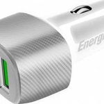 Incarcator auto Energizer PowerDelivery, 38W QC 3.0, 1 USB A + 1 USB C, Argintiu/Alb