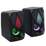 Boxe Gaming 2.0 SPACER SPB-STORM, 6W RMS, USB/Jack 3.5mm, iluminare LED RGB (Negru), Spacer