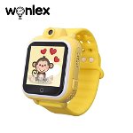 Ceas Smartwatch Pentru Copii Wonlex GW1000 cu Functie Telefon, Localizare GPS, Camera, 3G, Pedometru, SOS, Android – Galben, Cartela SIM Cadou