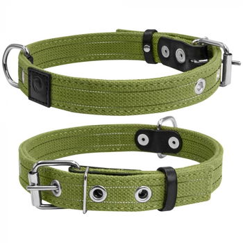 Collar, Zgarda caini dubla, 25mm latime, 41-53cm lungime, verde, 6137, Collar