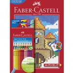 Creioane colorate + carte de colorat Pixel, 24 culori/set, FABER CASTELL, FABER-CASTELL