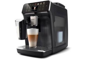 Espressor automat Philips EP4441/50 seria 4400, presiune 15 bari, solutie de lapte LatteGO, 12 tipuri de bauturi, ecran tactil intuitiv, Tehnologie noua SilentBrew pentru preparare silentioasa, rasnita ceramica, functie QuickStart, negru- argintiu, Philips