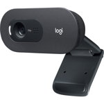Camera web Logitech, HD, 720 p, USB-A, microfon incorporat, Negru