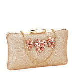 Clutch sampanie cu brosa BYH814 05 Auriu rose