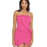 Imbracaminte Femei BECCA by Rebecca Virtue Beach Date Mock Sarong Dress Cover-Up Pink Flambe, BECCA by Rebecca Virtue