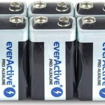 Set de 10 baterii alcaline, everactive pro 6lr61 6lf22 e-block 9v 550mah, EverActive