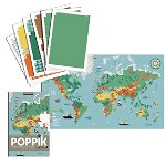 Joc educativ si creativ cu stickere Harta Lumii Poppik