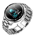 Ceas smartwatch techstar® lige, premium, 1.3 inch ips, bratara otel inoxidabil, ip67, bluetooth 4.0, monitorizare tensiune, puls, argintiu