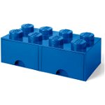Cutie depozitare LEGO 2x4 cu sertare albastru 40061731, Lego