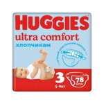Scutece Boy Ultra Comfort, Nr. 3, 5-9 kg, 78 bucati, Huggies, HUGGIES