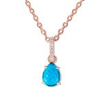 Colier din argint Rose Gold Drop Turquoise, 1