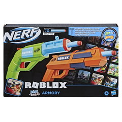 Set 2 pistoale, Nerf Roblox Jailbreak Armory, Hasbro, 10 sageti, 8 ani