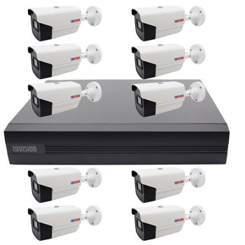 Sistem de supraveghere 10 camere Rovision oem Hikvision 2MP Full HD, IR 40m, DVR Pentabrid 16 canale, inteligenta artificiala, Rovision