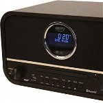 Radio retro Camry CR 1182, Carcasa din lemn, Ceas, Bluetooth, CD, Negru, Camry