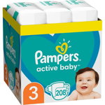 Scutece PAMPERS Active Baby XXL Box, nr 3, Unisex, 6-10 kg, 208 buc