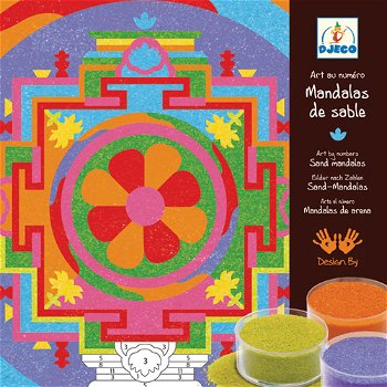 Joc creativ cu nisip colorat mandala tibetana djeco, Djeco