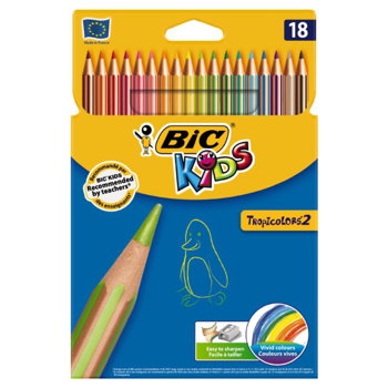 Creioane colorate 18 culori/set Tropicolors 2 Bic, BIC