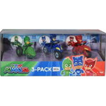Simba - Set vehicule , Disney Pj Masks, Scara 1:64, 3 motociclete cu figurina, Multicolor, Simba