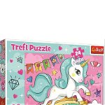 Trefl - Puzzle personaje Unicornul curcubeu , Puzzle Copii , Maxi, piese 24, Multicolor