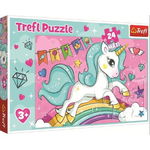 Trefl - Puzzle personaje Unicornul curcubeu , Puzzle Copii , Maxi, piese 24, Multicolor