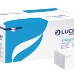Prosoape pliate Lucart Strong V 150, 23 cm x 25 cm, 2 straturi, 150 buc/set, 20 set/bax, Lucart