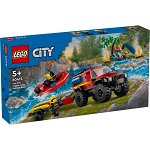 LEGO City: Camion 4x4 si barca de pompieri 60412, 5 ani+, 301 piese