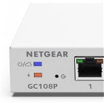 Switch Netgear GC108P-100PES, Gigabit, 8 Porturi (Alb)