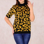 Pulover Leopard Print Mustard, 