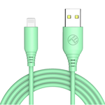 Cablu silicon Tellur USB to tip Lightning, 3A, 1m, Verde