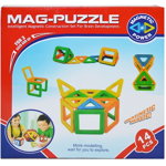 Joc de constructii magnetic Mag-Puzzle 14 piese, 