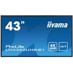 Display profesional IIYAMA ProLite LH4352UHS-B1, 43", 4K UHD, 60Hz, negru