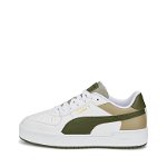 Puma, Pantofi sport de piele cu perforatii Ca Pro, Alb, Kaki, Verde militar, 9