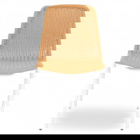 Scaun de gradina Viresa, 54x61x83 cm, aluminiu, natur/alb, Maison