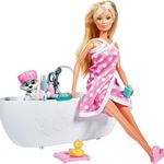 Papusa Simba Steffi Love Bath Fun 29 cm cu figurina si accesorii, Simba