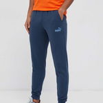 Puma pantaloni de trening culoarea albastru marin, neted, Puma