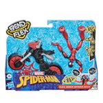 Figurina Spider-Man flexibila cu motocicleta