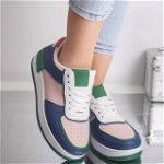 Pantofi sport holly albastru-verde piele ecologica, OEM