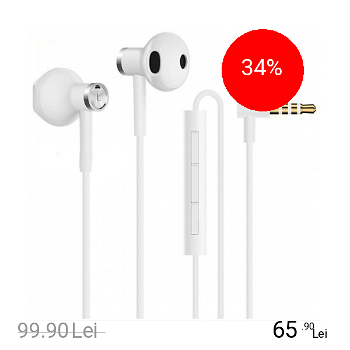 Casti audio in-ear Xiaomi Mi Dual Driver, 1.2m, White