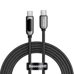 Cablu date si incarcare, Baseus, USB-C - USB-C, 100 W, 2 m, Negru