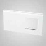 els electrotechnika TouchMe Panou mare din sticlă, 1 x conector dublu, 1 x cadru, alb TM702728W, ELS Elektrotechnika